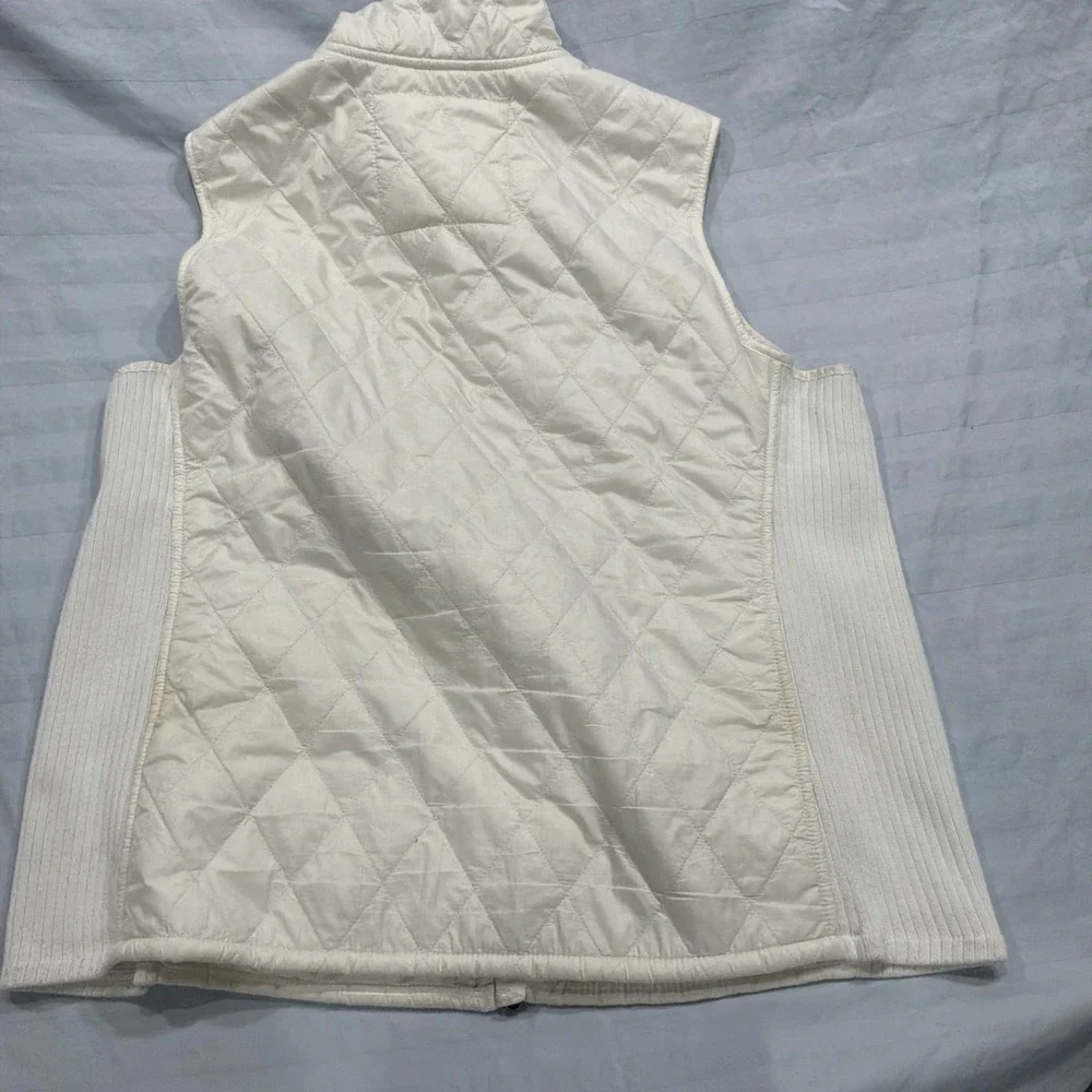 L.L Bean Cream Sherpa Lined Vest Quilted‎ Size XLR HIKING CASUAL TRAVEL